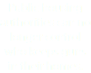 Public housing authorities can no longer control who keeps guns in their homes.