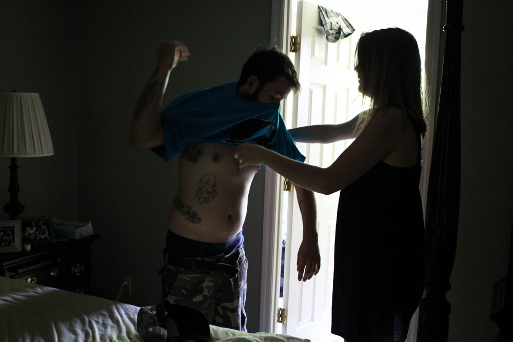 Ryan's left arm is still paralyzed, a lasting affect of his suicide attempt that he hopes he can improve with physical therapy. For now, his girlfriend Larae has to help him get dressed and button his pants.